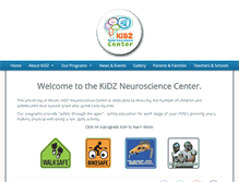 Tablet Screenshot of kidzneurosciencecenter.com